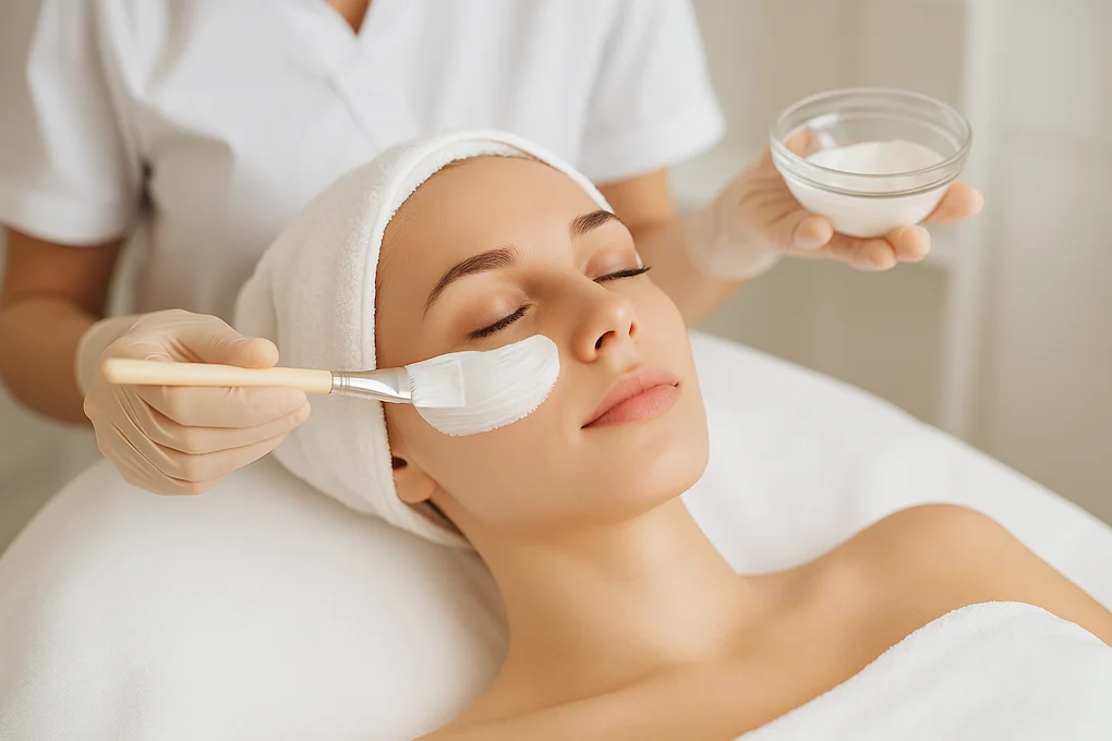 Rostro femenino después de limpieza facial: piel limpia, luminosa y sin imperfecciones